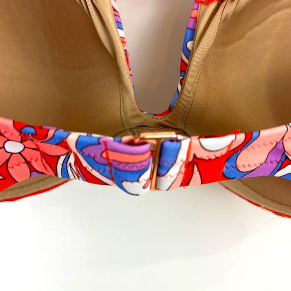 Women's 34D Multi colored Lightly Lined Tunneled Front Keyhole Bralette … - Picture 5 of 11